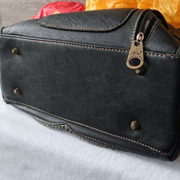 Montana West R Heavy Duty Hand Shoulder Bag Purse Bird Feather Detail 8 Pockets - Picture 6 of 16